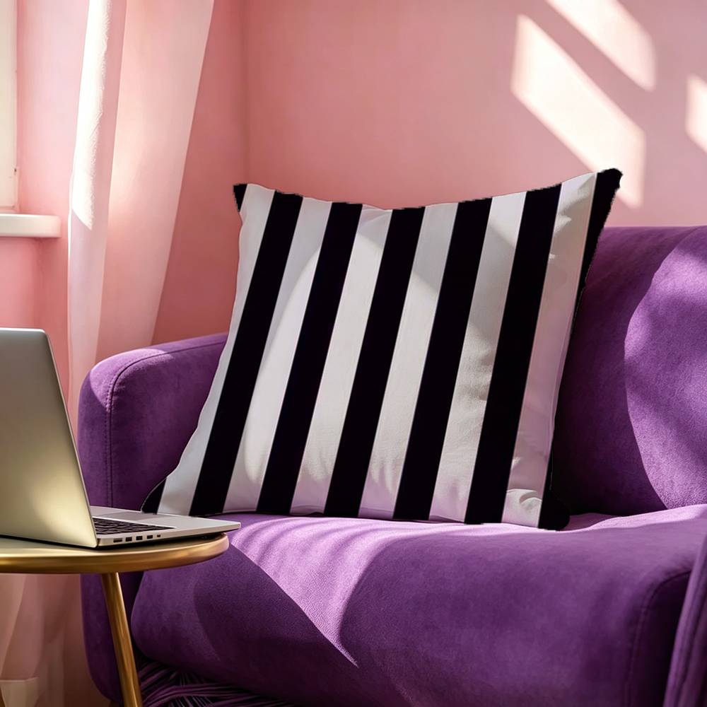 Fashionable Colorful Vertical Stripes Pillow Case Square Double-Sided Sofa Cushion Cover Bedroom Bedside Pillow
