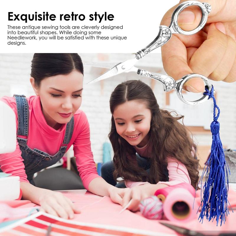 Embroidery Scissors Kit Precision Scissors Sewing Kit Thimble Needle Case Sewing Tools Exquisite Metal Sewing Thimble Vintage