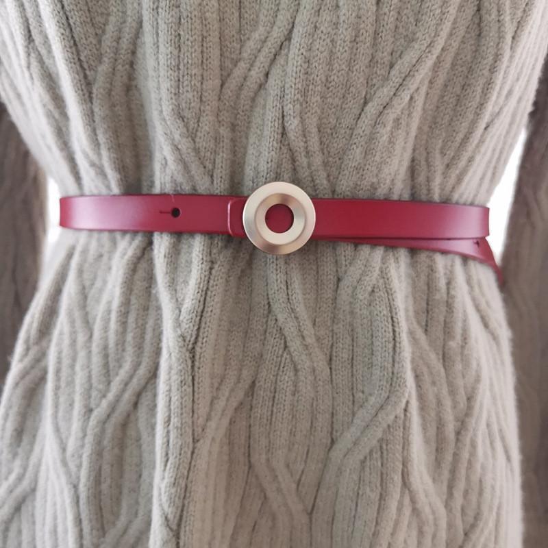 Women Stylish Leather Belt Jeans Trousers Alloy Fastener Trendy Look Decoration