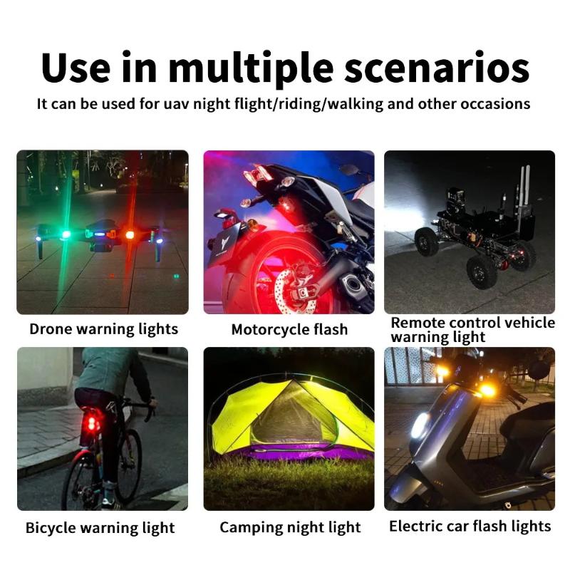Światła Motocyklowe Dron Stroboskop USB LED Antykolizyjne Rower Samolot Nocny Lot Mini Migające Światło Sygnałowe