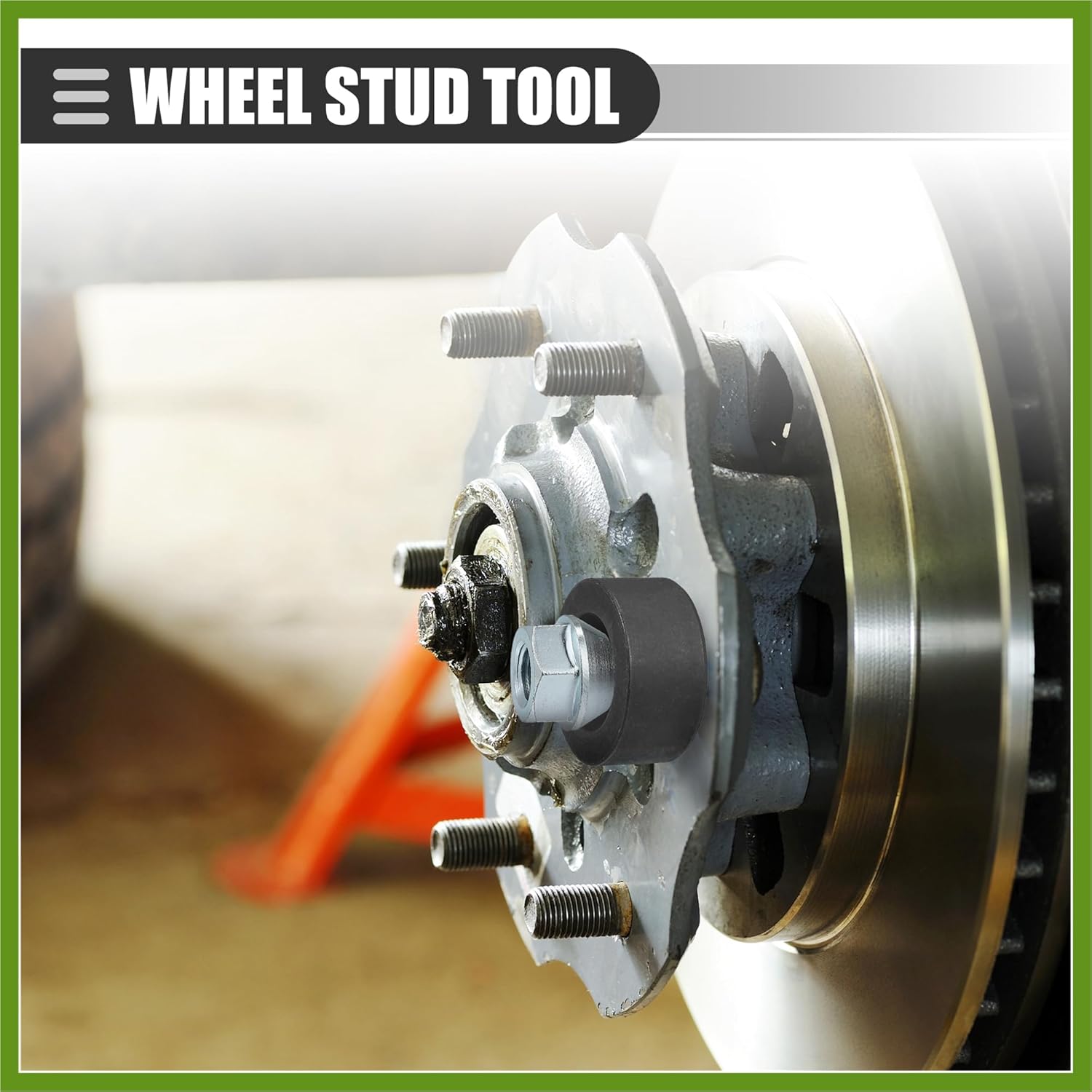 Universal Wheel Stud Installer Tool, Wheel Bolt Installer, M12x1.25 M12x1.5 M14x1.5, Iron, with 3/4  Hex Wheel Lug Nuts, Silver Tone, 1 Set Replace