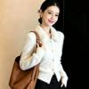 2026 Winter Faux Fur Collar Sweater Knit Cardigan Women's French Style Short Jackets Elegant Fashion Slim Fit Sweaters Ladies Winter Warm Coat Top