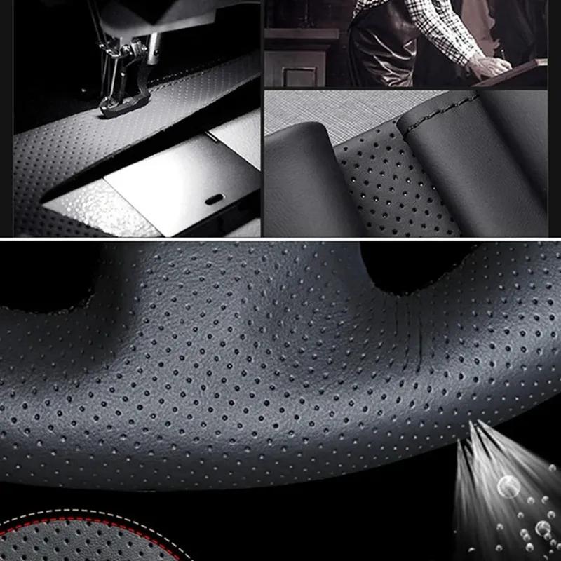 Car Interior Steering Wheel For Honda City Jazz Fit 2007 2008 Car Interior Steering Wheel Perforated Microfiber Leather Cover