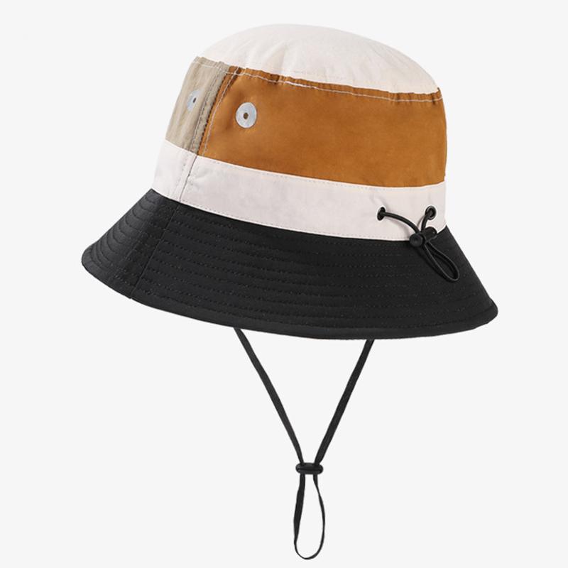 

Hat Versatile Style Contrast Color Short Brim Sunshade Fisherman Hatscaps чорний