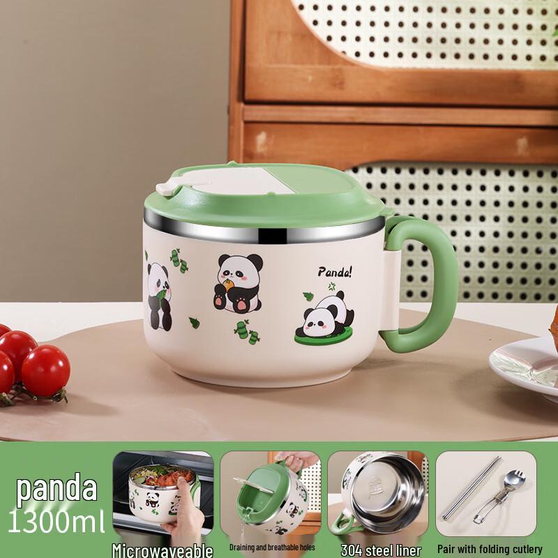 Yipan 304 Stainless Steel Panda Instant Noodle Bowl