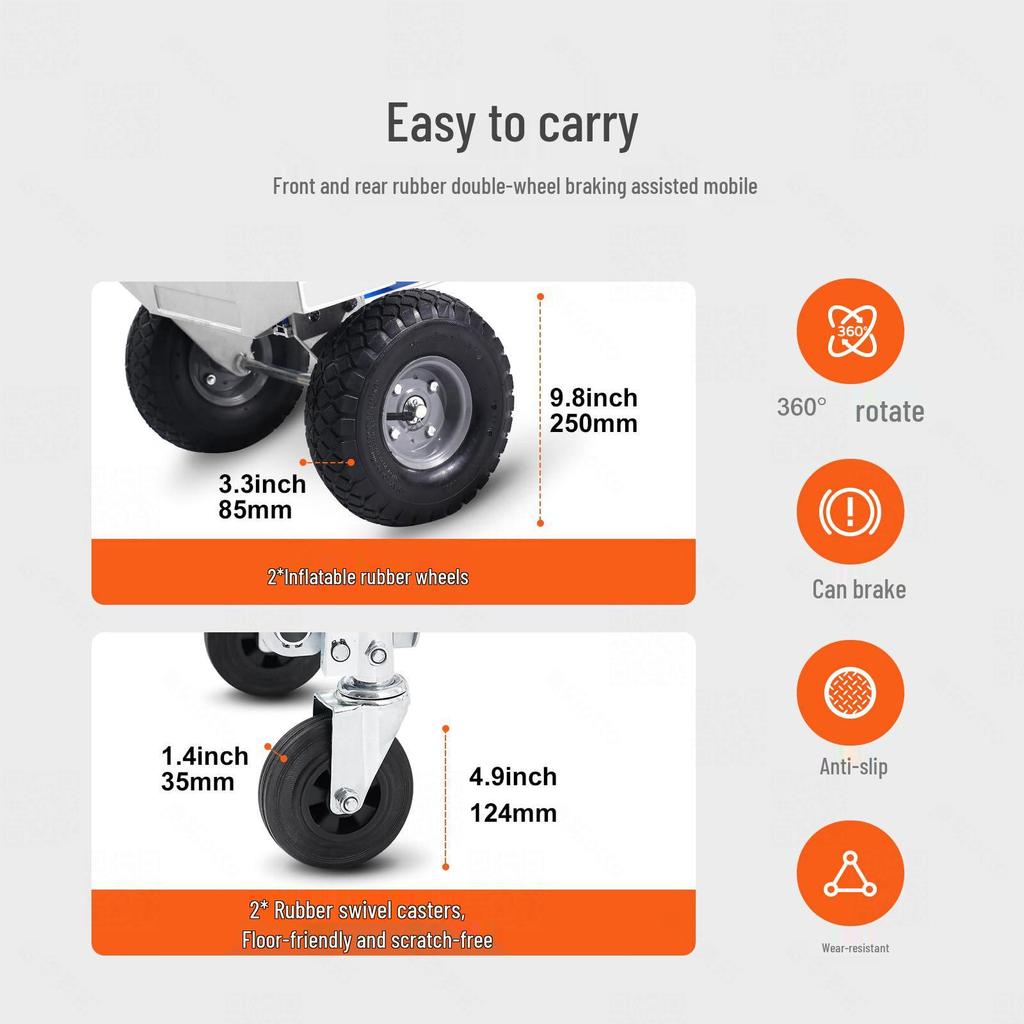 Aluminum Alloy Foldable Heavy Duty Hand Truck - High Load Capacity Warehouse Trolley