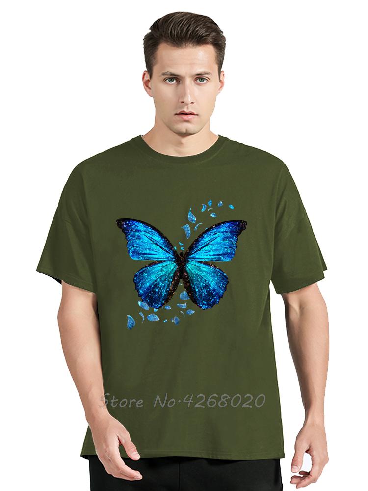 Mens Clothing Colorful Butterfly Petal Oversized Tshirt Short Sleeve Round Cotton Tshirt Cute Graphic Fitness T Shirt Female