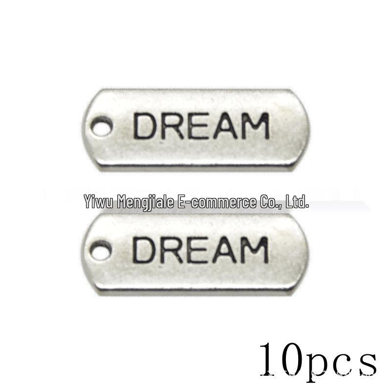 DIY Vintage Gold Inspirational Word Tag Pendant for Jewelry Making