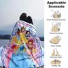 Princesses Floral Frame Flannel Blanket Super Soft Warm Cozy Blanket For Sofa Bed Office Travel Allseason Home Decor Gift