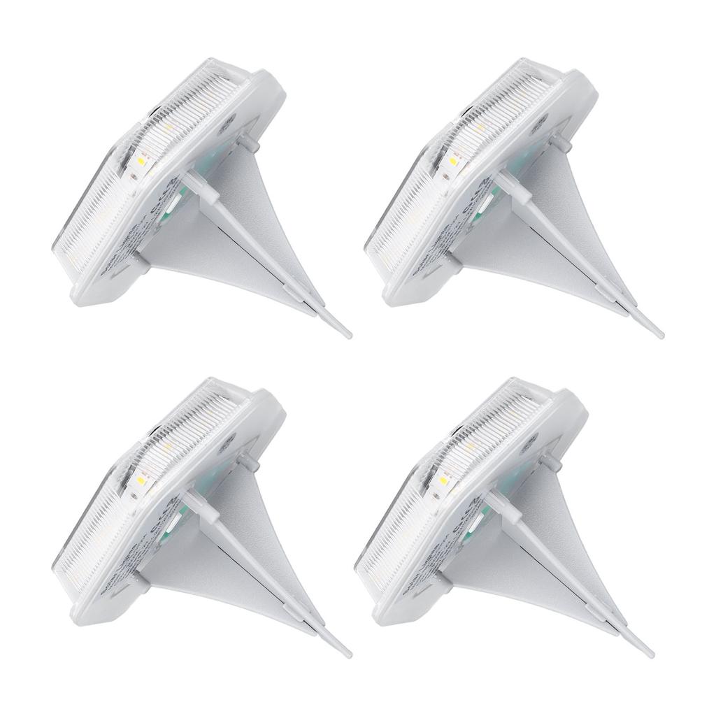 4Pcs Solar Ground Light IP65 Water Proof 3000K Warm White Step Light Landscaping Lighting for Pathwa