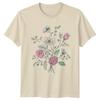 Hand Drawn Floral Bouquet Unisexs TShirt Botanical Sketch Floral
