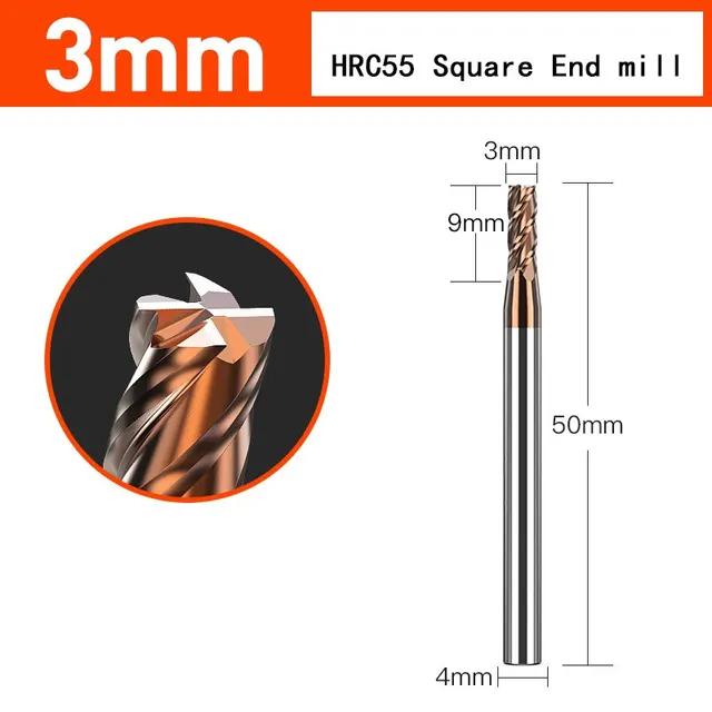 4 Flutes HRC55 Carbide End Mill Milling Cutter Alloy Coating Tungsten Steel Endmill Cutting Tool CNC Cutting Tool Milling Cutter