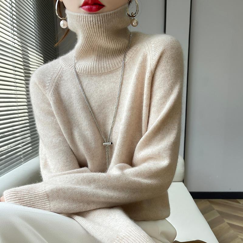 

водолазка с длинным рукавом, базовая рубашка, осень и зима, однотонный внешний свитер, уменьшающий возраст, утолщенный удобный пуловер, вязаный свитер-топ average size