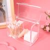 Transparent Cotton Swab Storage Box Makeup Powder Puff Cosmetic Tool Organizer Container