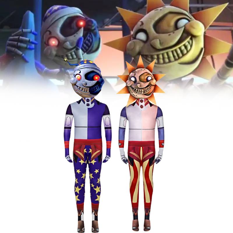 At Nights Five Freddys Security Breach Sun Moon Cosplay Jumpsuits Gift Costume