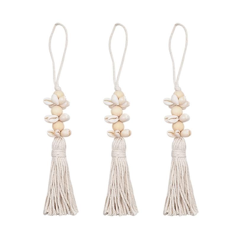 Muschel Holzperlen Kette Anhänger Quasten für Strandtasche Schmuck DIY Basteln Holzperlen Girlanden Schmuck Bauernhaus Dekoration