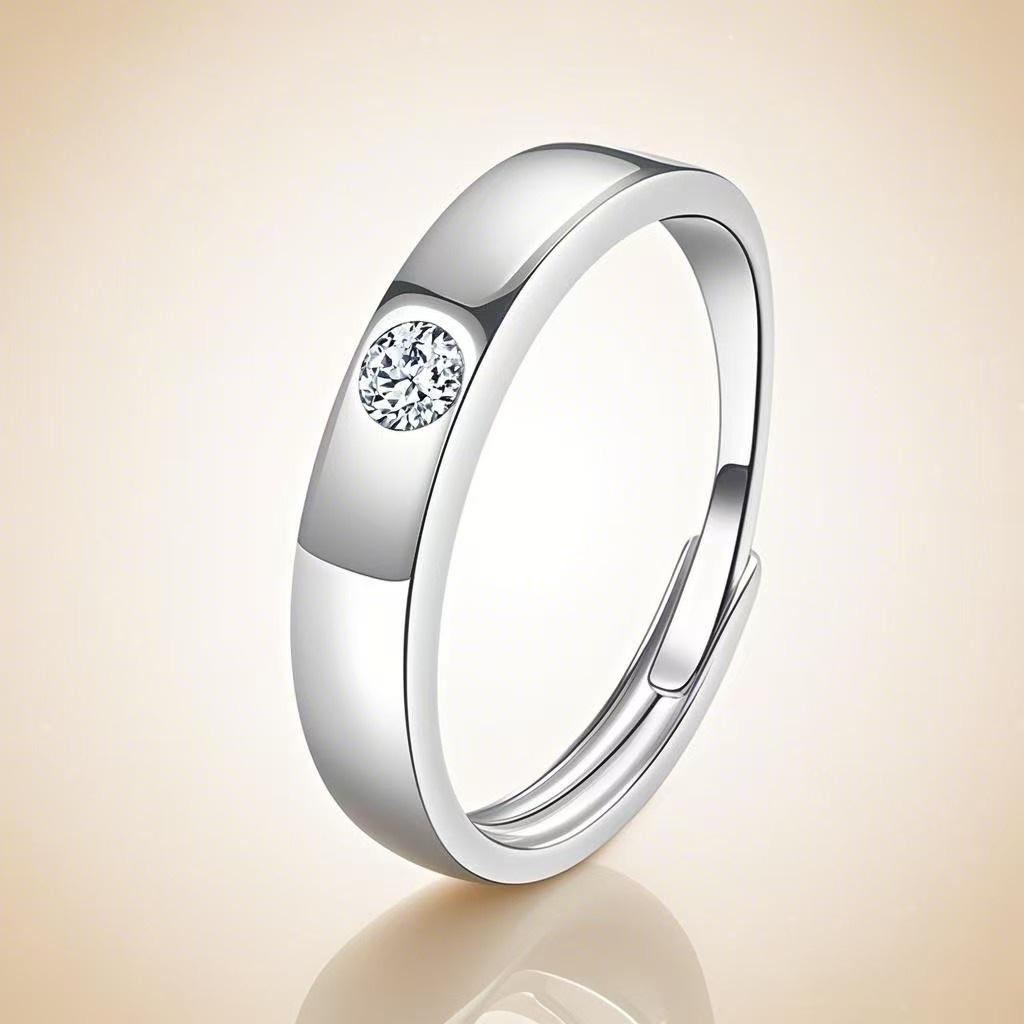 Neuer 925er Sterlingsilberring Verstellbar Schlichtheit Mode Exquisit Herren Damen Schmuck Zubehör Hochzeitssteine Party Geschenke