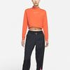 Nike Sportswear Casual Stand Collar Crop Long Sleeve T-Shirt Women Tops Team-Orange CZ4421-891