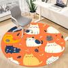 1pc Cat Pattern Office Round Area Rug, Under Office Chairs Bedroom Living Room Home Decor, Room Deco