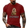 Men's Funny Animal Saying Print Vintage T-Shirt, Loose Breathable Summer Casual Top