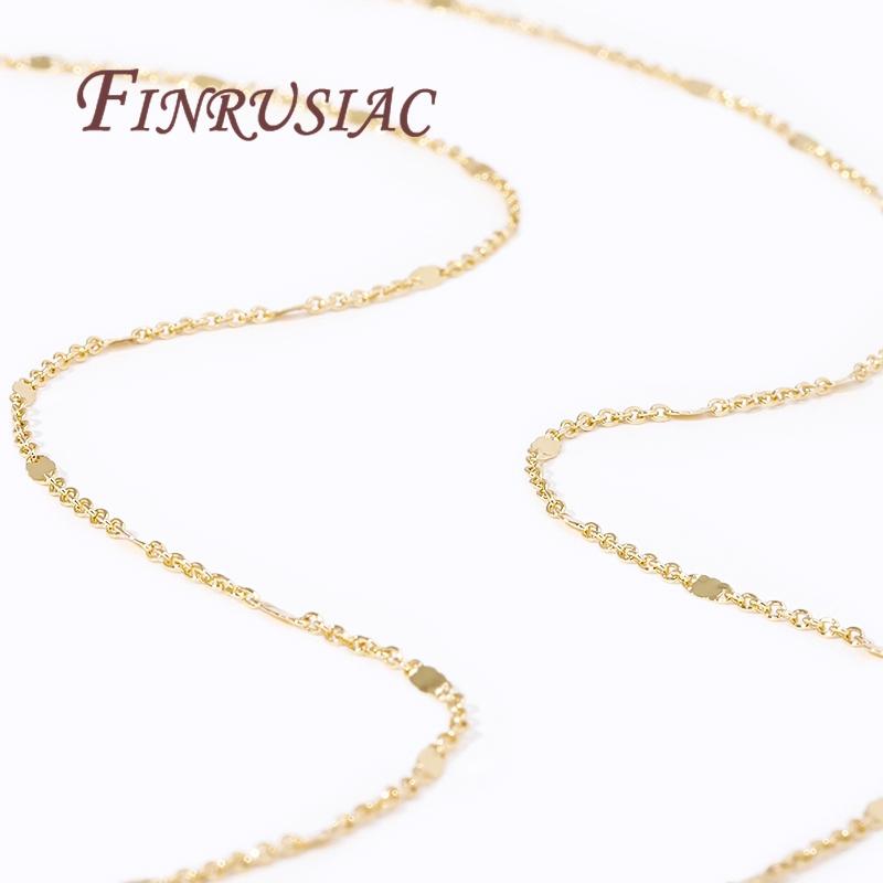 DIY Jewelry Making Chains 14K Gold/Rhodium Plated Sequins Cable Chains Necklace Bracelets Chains,Wholesale Bulk Metal Chains