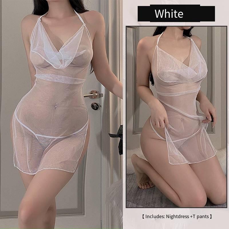 Sex Transparente Dessous Erotische Dessous für Frauen Heiß Schleife Offen Sexy Kostüm Offener Schritt Sex Unterwäsche Fetisch Porno Outfit Kleid