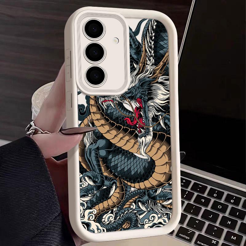 Phone Case For Samsung S26 S25 S24 S23 S21 S20 Ultra Cool Tiger Dragon Cloud Pattern Funda For Galaxy S25 S24 FE S26 Plus Cover