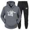 Unisex Hooded Sweatshirt Set Casual Sportswear Tracksuit Teens Adults
