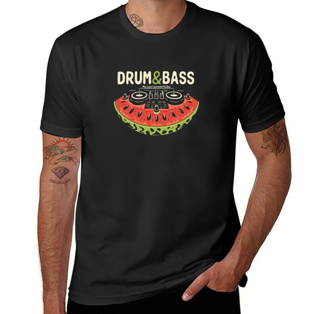 Drum & Bass Watermelon Console T-Shirt anime plain blanks mens t shirt