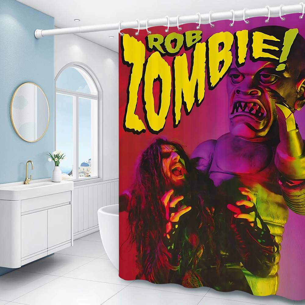 Arte su Tela Rob Zombie Tenda da Doccia per Bagno Partizione Schermante Tenda da Doccia Asciugatura Rapida Lavabile Leggermente Opaca Bagno