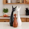 Home Decor Lucky Deer Statue Family Ceramic Figures - (Set of 3, Black,Brown,White)