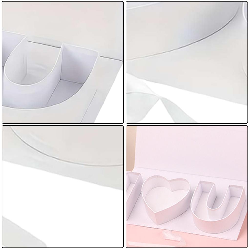 Flower Letter Box with I Love U Design Empty Cardboard Fillable Gift Box for Valentine Day Anniversary Romantic Occasions