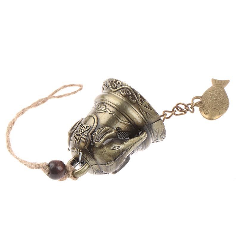 Elephant Statue Pattern Bell Blessing Feng Shui Wind Chime for Good Luck