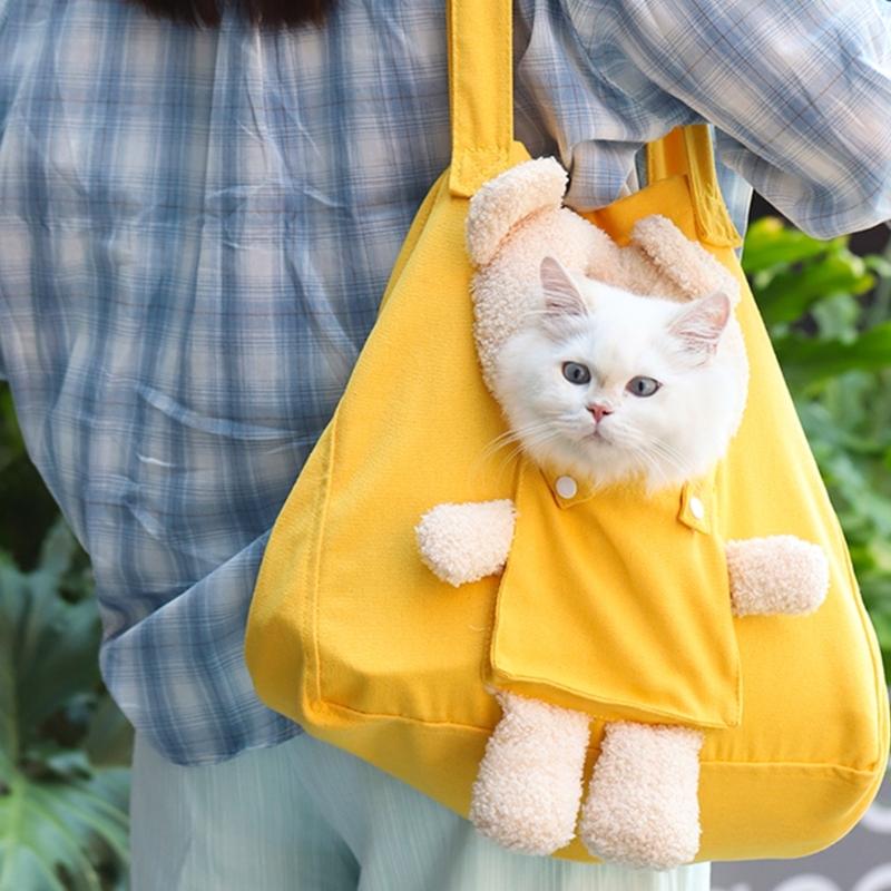 Small Pet Carriers Bag Outdoor Ventilate Shoulder Bag Dog Camping Travel Bag Practical Cats Travel Carriers for Short Trip