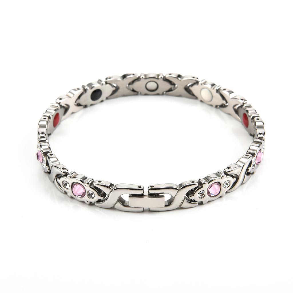 Stainless Steel Bracelet Titanium Steel Fashion Women's Room Gold Micro Inlaid Diamond Magnet Bracelet Trendy Electroplating Handmade