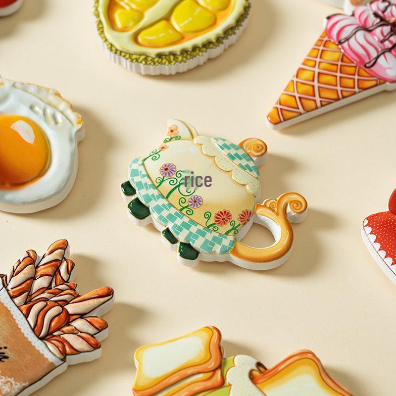 3D Resin Food-Themed Magnet Set for Home Decoration