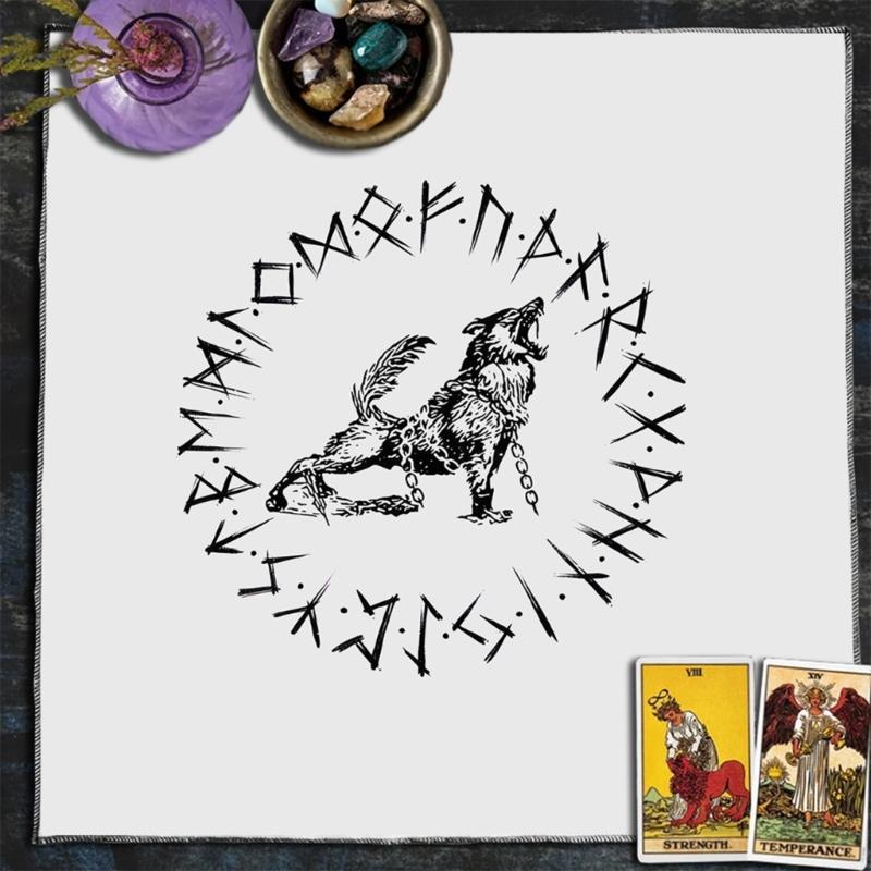 Mysteriöses Symbol Tarotkarten Tischdecke Altartuch Altartuch Wahrsagungen Kartentischdecke Wandteppich Einfach zu verwenden