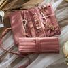 Praktische Samt-Reise-Schmucktasche Faltbar mit Schnalle Ringe Halsketten Ohrringe Organizer Tragbare Aufbewahrungs-Display-Tasche