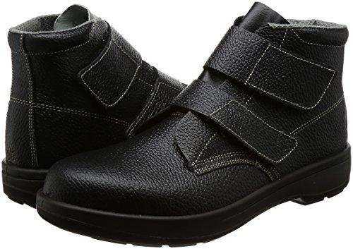 Simon Safety Shoes, Mid-Length, JIS Standard, Comfortable, Lightweight, Cushioned, Basic, High-Cut, Magic, AW28, Black, Size 25.5 Cm