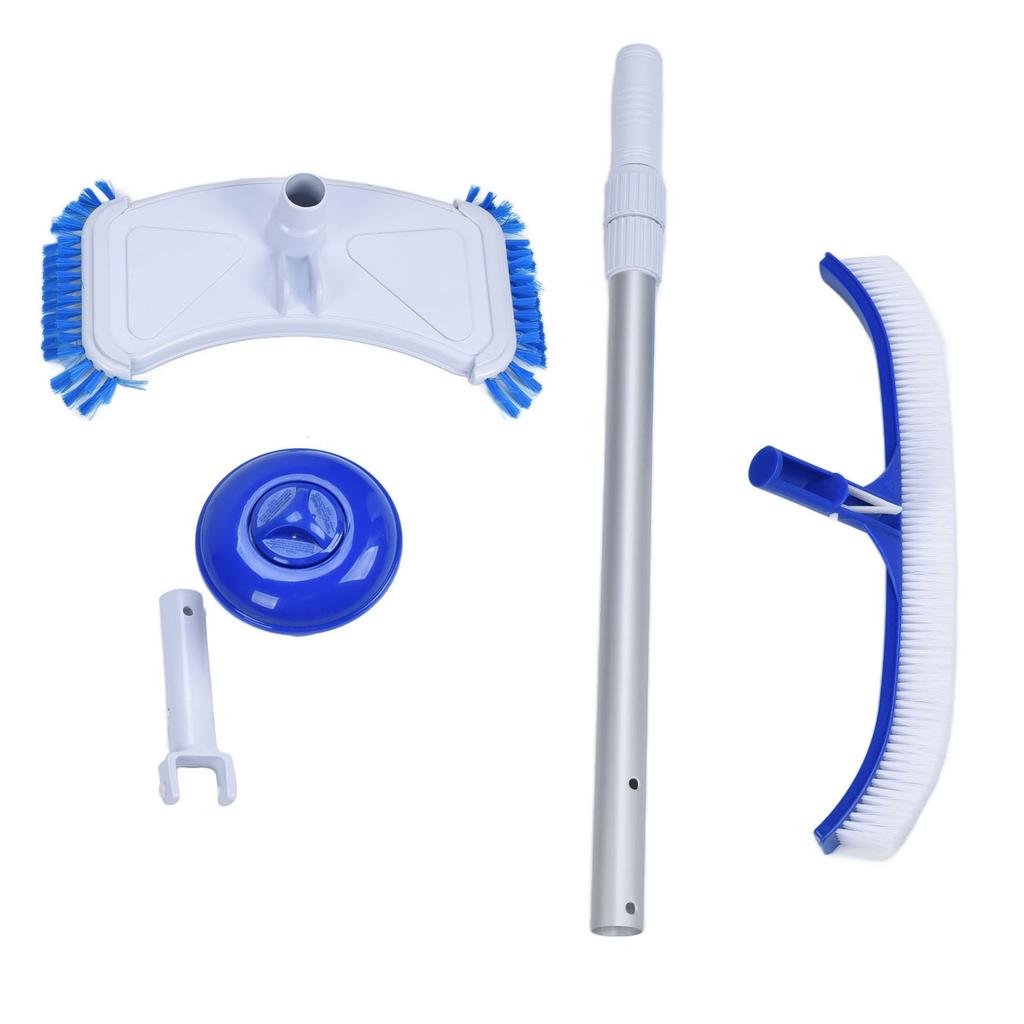 Portable Swimming Pool Cleaner Set Suction Head Telescopic Rod with Brush Pool Cleaning Tool