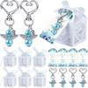 KX4B 24pcs Keychains with Candy Boxes Thank You Tags Baby Shower Guest Return Wedding