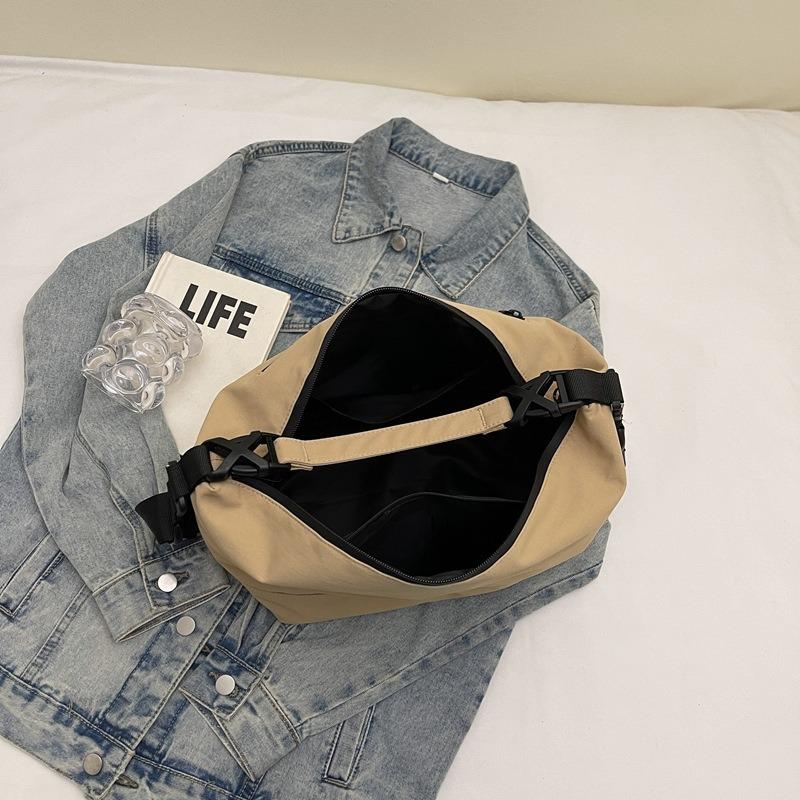 New Casual Canvas Messenger Bag Bag Female College Students Commute To Class Large Capacity Horizontal Square Bag