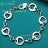West Lake Beauty Silver Heart Charm Bracelet for Women