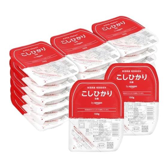 by Amazon Packed Rice Specially Cultivated Rice Koshihikari (White Rice) from Niigata Prefecture 150g x 20 pieces