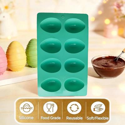 Silikonform för bakning med 8 håligheter, non-stick chokladform, frysugnssäker, påskbakningsverktyg, form för kakgelé, glass