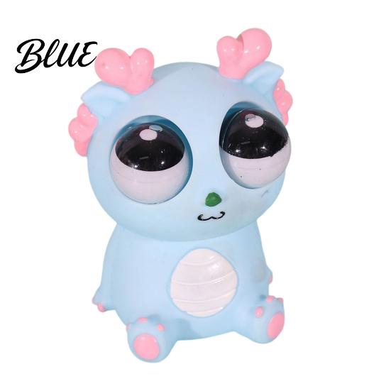 Dragon Stress Reliever Popping Eye Squeeze Toy Anxiety Relief Sitting Cartoon Child-friendly Pinch Sensory Soft Ball Animal Fidget