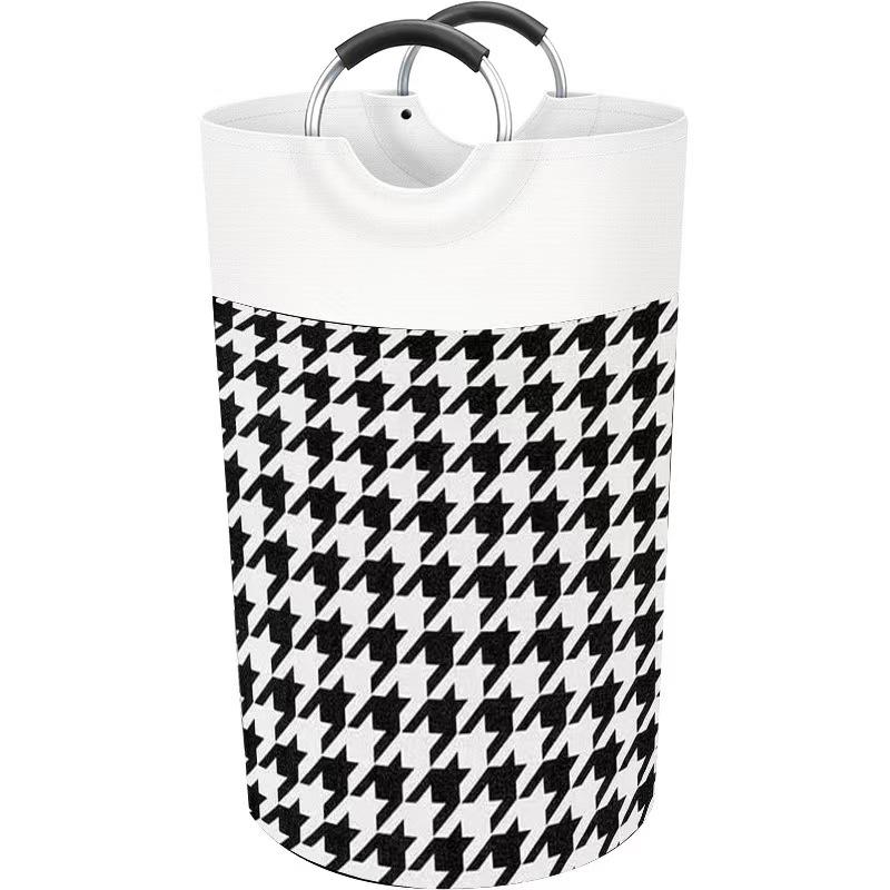 Foldable Striped Laundry Basket – Large Capacity Fabric Hamper for Dirty Clothes Storage