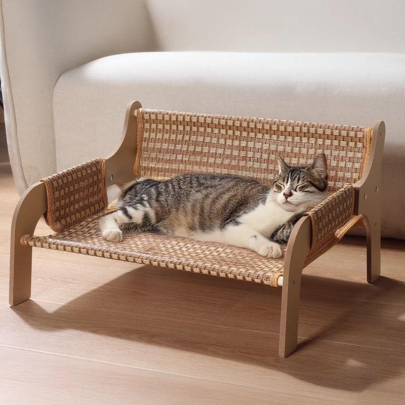 

Cat Nest Summer Cat Recliner Cat Mat Sofa Special Cat Chair Rattan Mat Breathable Scratch-Resistant Dog Nest Pet Supplies Rattan mat