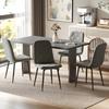 Dining Chairs, Set of 4 Kitchen Chairs with Backrest, Velvet Look, Upholstered Chairs with Metal Legs, for Dining Table, Grey
