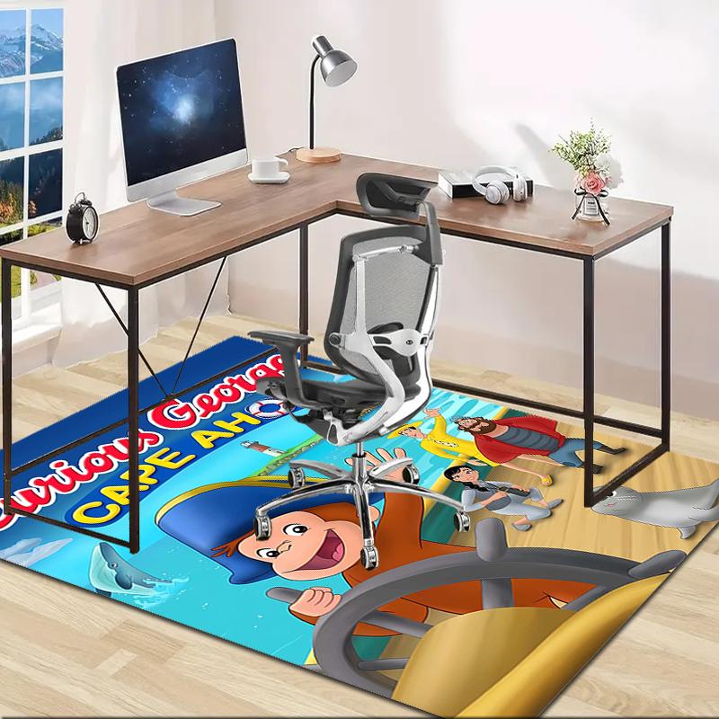 1pc Curious George (4) Design Area Rug - Non-Slip, Soft & Cozy Floor Mat for Living Room, Bedroom, Office - Indoor/Outdoor Decorative Carpet